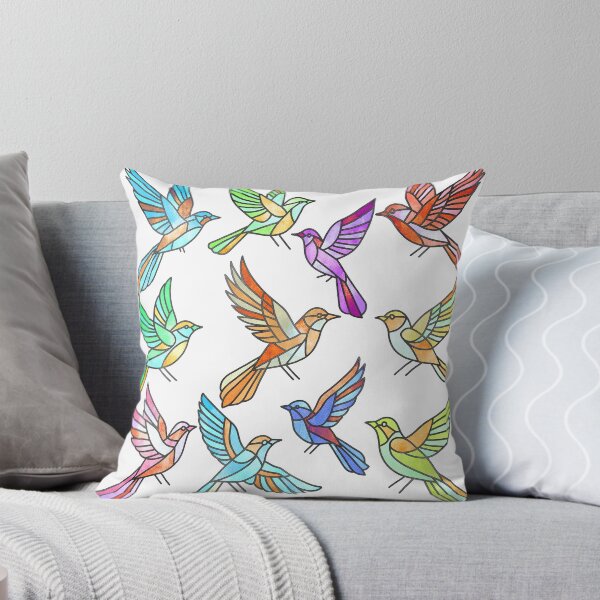 Item preview, Stained Glass Flying Birds Pattern (Colorful Mosaic Nature Art) designed and sold by NataliRubchik.
