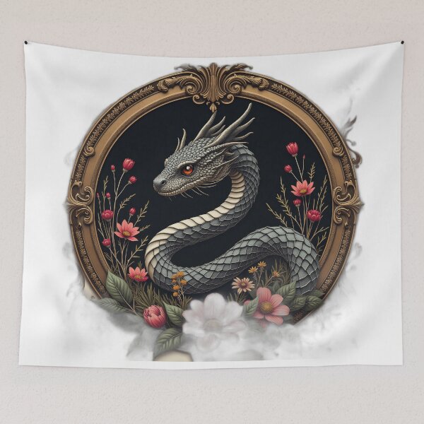 Item preview, Dragon Gothic Botanical Emblem designed and sold by profustock.