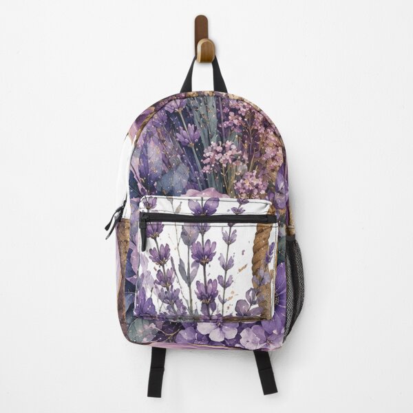 Item preview, Lavender Flower Basket with Purple Roses – Romantic Watercolor Floral Tote with Love More Bow, Cottagecore Botanical Garden and Feminine Gift Design designed and sold by Gold Turtle Lina.