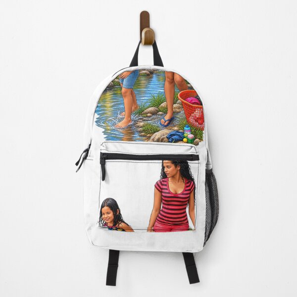 Item preview, Sister by the River Sisters on a Summer Laundry Day Nature Sisters Scene designed and sold by LC&LCPlatform.