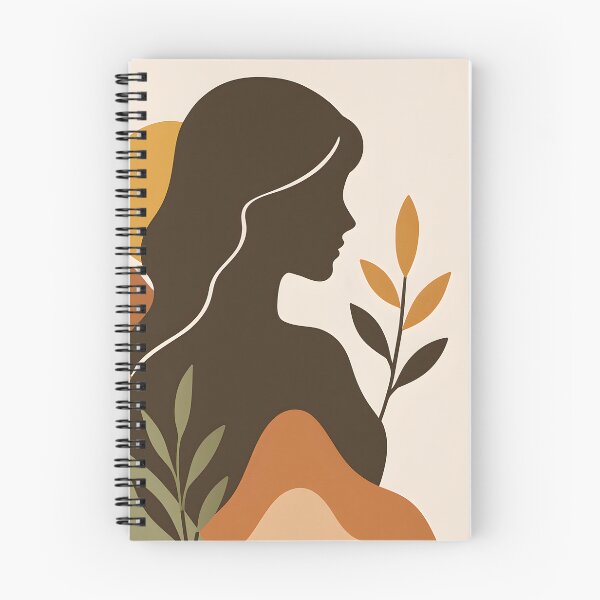 Item preview, Boho Woman Silhouette with Sun and Botanical Leaves, Abstract Feminine Wall Art designed and sold by NarjaShop.
