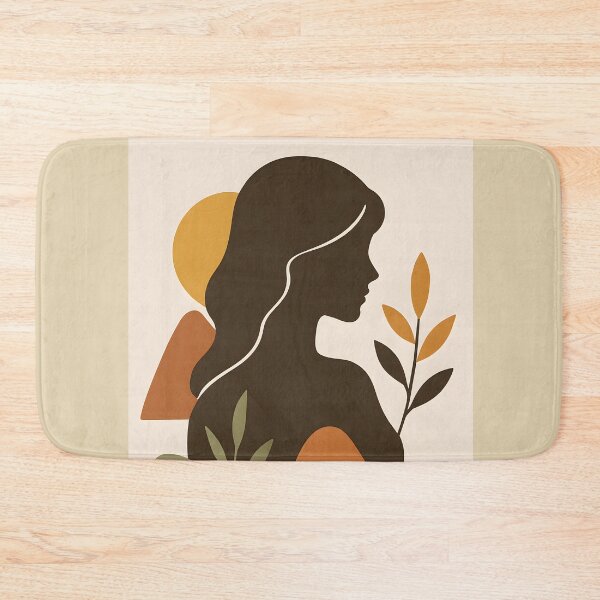 Item preview, Boho Woman Silhouette with Sun and Botanical Leaves, Abstract Feminine Wall Art designed and sold by NarjaShop.