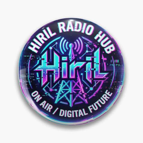 Item preview, Hiril Radio Hub Official Cyberpunk Neon Glitch Logo designed and sold by Hiril Radio Hub.