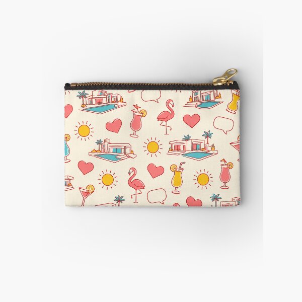 Item preview, Palm Springs Flamingo Pattern, Poolside Cocktail Retro Print designed and sold by TM DESIGNS AND MORE.