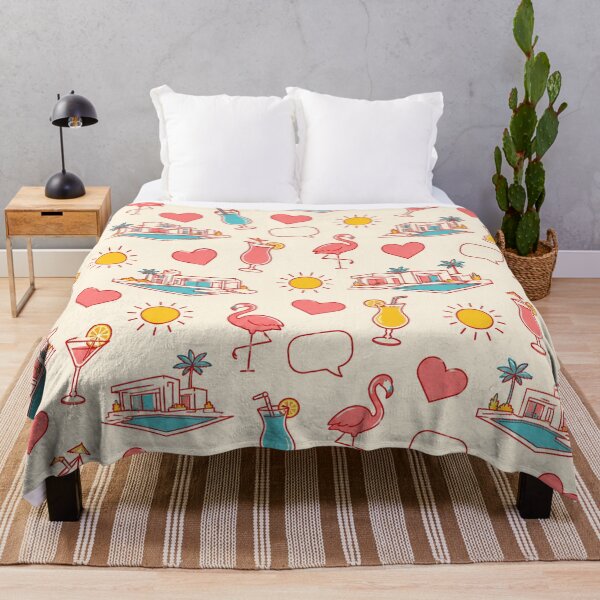 Item preview, Palm Springs Flamingo Pattern, Poolside Cocktail Retro Print designed and sold by TM DESIGNS AND MORE.