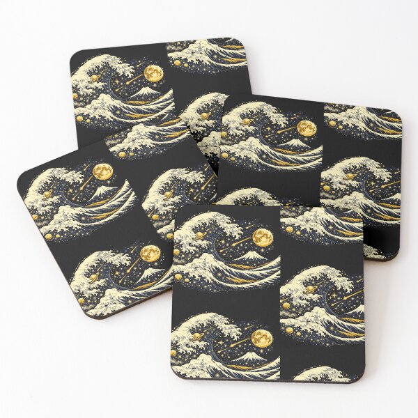 Item preview, Celestial Kanagawa Wave and Golden Moon designed and sold by Ink-verse-.