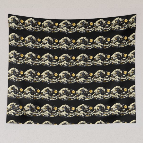 Item preview, Celestial Kanagawa Wave and Golden Moon designed and sold by Ink-verse-.