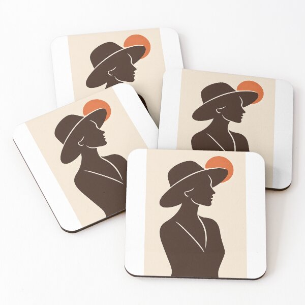 Item preview, Boho Woman Silhouette with Sun and Botanical Leaves, Abstract Feminine Wall Art designed and sold by NarjaShop.