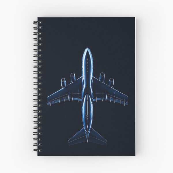 Item preview, Blue-lit widebody jet airplane viewed from above designed and sold by Rue Design Company.