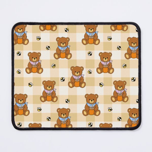 Item preview, Honey Bear Picnic Gingham Pattern Yellow designed and sold by CI Creative Design LLC.