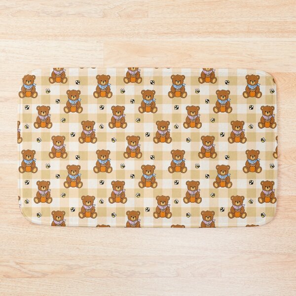Item preview, Honey Bear Picnic Gingham Pattern Yellow designed and sold by CI Creative Design LLC.