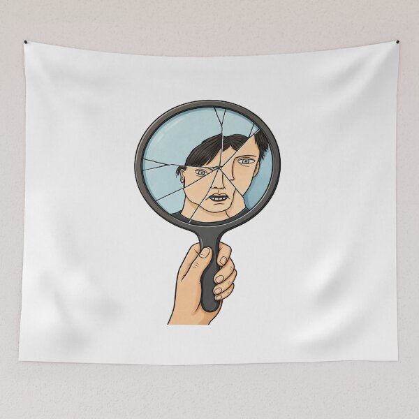 Item preview, Broken Mirror Distorted Face Reflection designed and sold by waikibi ⭐⭐⭐⭐⭐.