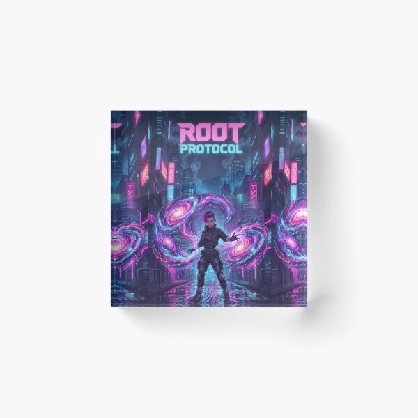 Item preview, Hiril Sindarim Root Protocol Cyberpunk Cosmic Mage Art designed and sold by Hiril Radio Hub.