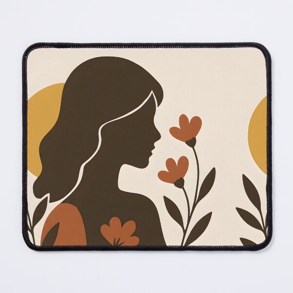 Item preview, Copy of Boho Woman Silhouette with Sun and Botanical Leaves, Abstract Feminine Wall Art designed and sold by NarjaShop.
