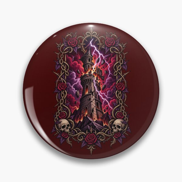 Item preview, The Tower Tarot Card - Gothic Dark Fantasy Occult Art designed and sold by cesarhiar.