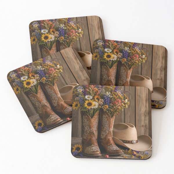 Item preview, Wildflower Cowgirl – Rustic Western Boots & Flowers designed and sold by The Cutting Room.
