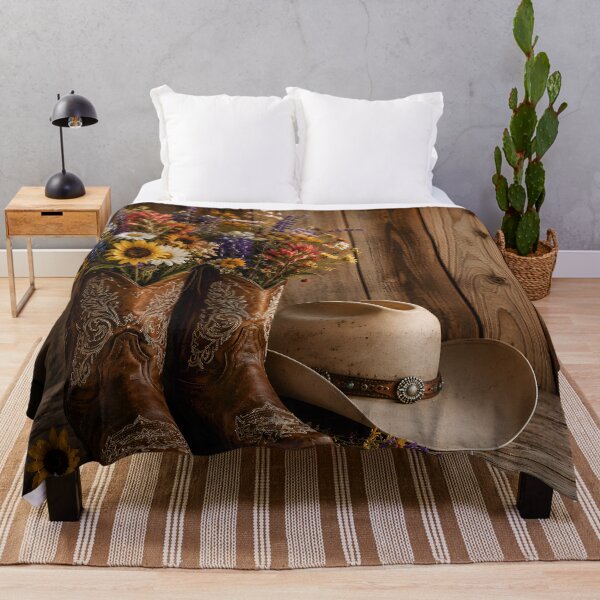 Item preview, Wildflower Cowgirl – Rustic Western Boots & Flowers designed and sold by The Cutting Room.