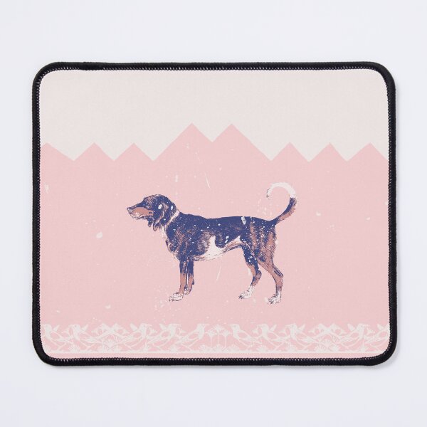 Item preview, A historic beagle with abstract pink mountains designed and sold by PbHistory.