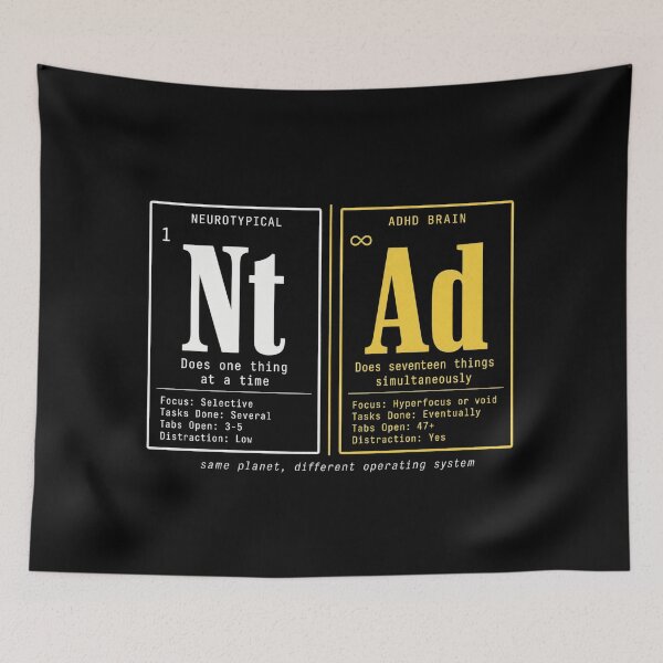 Item preview, Periodic Table Parody ADHD Humor designed and sold by MOSIDRIP™.