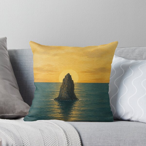 Item preview, Sea Stack Sunrise Watercolour Coastal designed and sold by GoldenHourWalls.