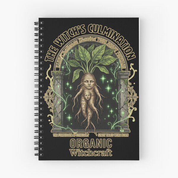 Item preview, Halloween Organic Witchcraft Mandrake Root T-Shirt, The Witch's Culmination Gothic Herbalist Tee, Occult Botanical Apothecary Apparel designed and sold by justyna-s28.