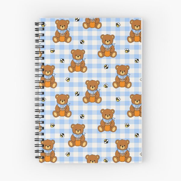 Item preview, Honey Bear Picnic Gingham Pattern Blue designed and sold by CI Creative Design LLC.