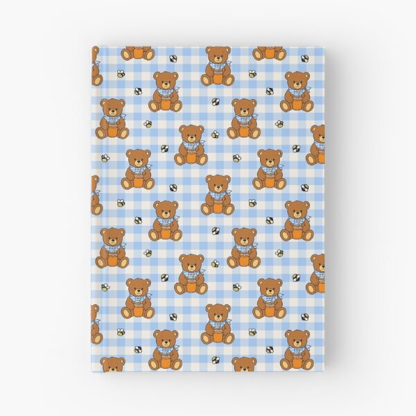 Item preview, Honey Bear Picnic Gingham Pattern Blue designed and sold by CI Creative Design LLC.