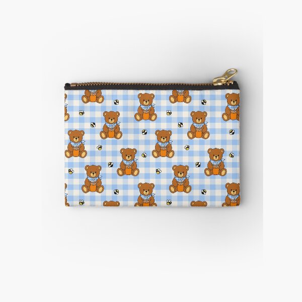 Item preview, Honey Bear Picnic Gingham Pattern Blue designed and sold by CI Creative Design LLC.