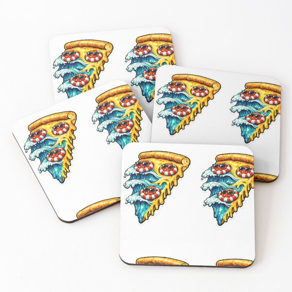 Item preview, Trippy Great Wave Pepperoni Pizza Slice Art designed and sold by Ink-verse-.