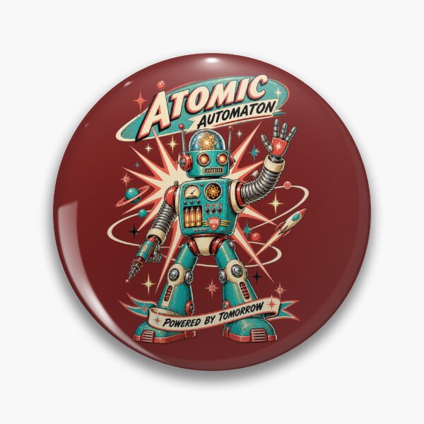 Item preview, Atomic Automaton Retro Robot Poster designed and sold by Normandy Road Heritage™ - Vintage Garage Art.