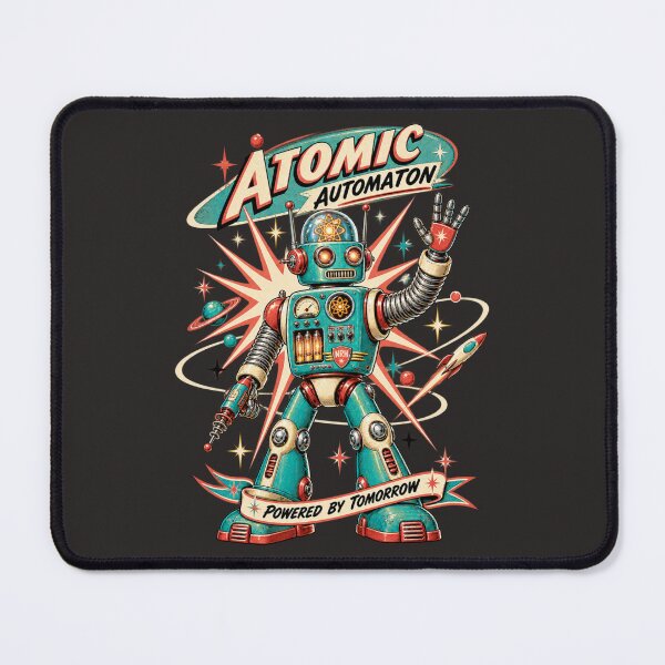 Item preview, Atomic Automaton Retro Robot Poster designed and sold by Normandy Road Heritage™ - Vintage Garage Art.