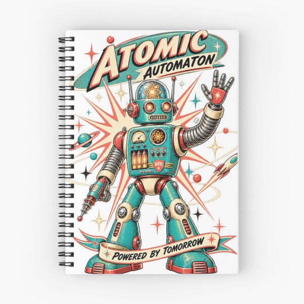 Item preview, Atomic Automaton Retro Robot Poster designed and sold by Normandy Road Heritage™ - Vintage Garage Art.