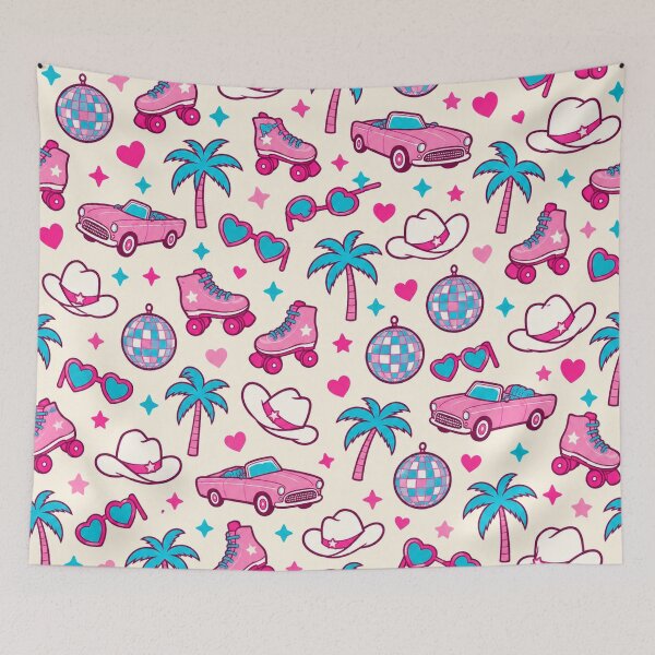Item preview, Pink Barbie Roller Skate Pattern designed and sold by TM DESIGNS AND MORE.