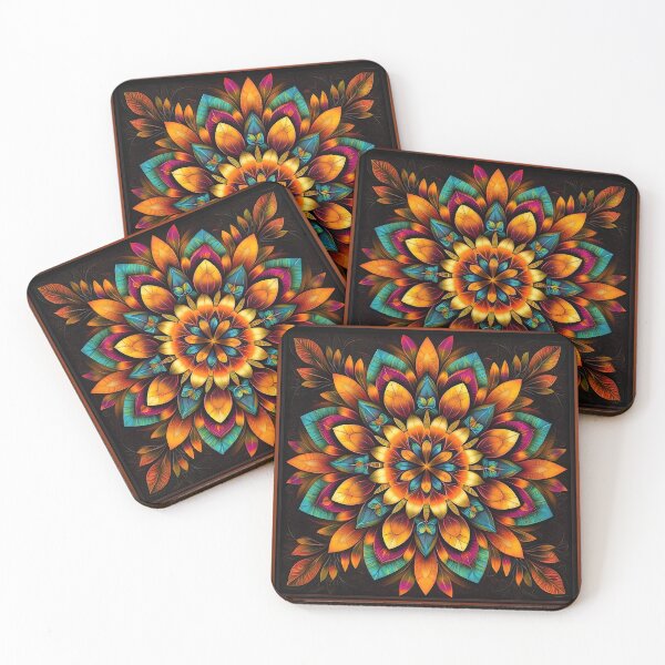 Item preview, 3d Render: Mandala Flower Bloom, Warm Amber designed and sold by Checho30.