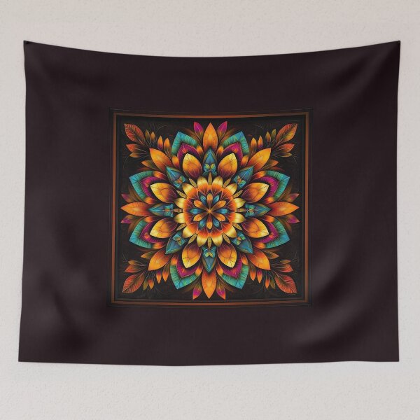 Item preview, 3d Render: Mandala Flower Bloom, Warm Amber designed and sold by Checho30.