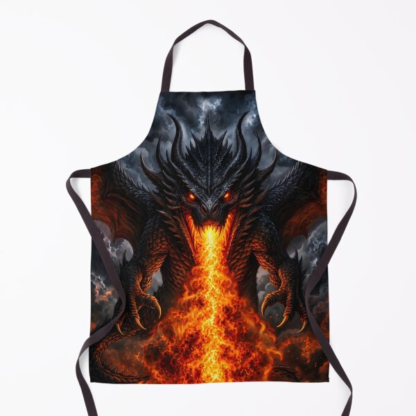 Item preview, Black Fire Dragon Art | Dark Fantasy Dragon Breathing Fire | Epic Dragon Wall Art designed and sold by GarnerSupplyCo.