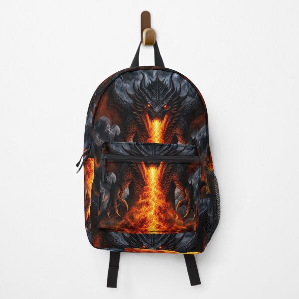 Item preview, Black Fire Dragon Art | Dark Fantasy Dragon Breathing Fire | Epic Dragon Wall Art designed and sold by GarnerSupplyCo.