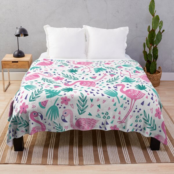 Item preview, Flamingo and Leaves designed and sold by Crinkl.