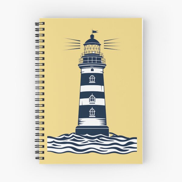 Item preview, Nautical lighthouse beacon standing above ocean waves designed and sold by Rue Design Company.