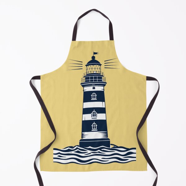 Item preview, Nautical lighthouse beacon standing above ocean waves designed and sold by Rue Design Company.