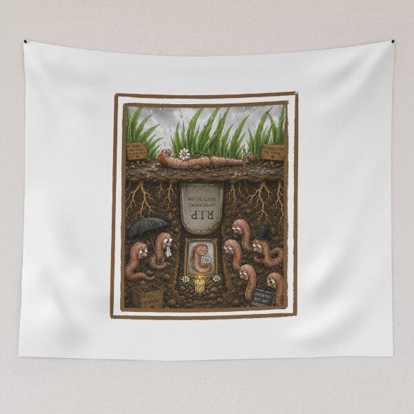 Item preview, Funny Earthworm Human Burial Parody designed and sold by waikibi ⭐⭐⭐⭐⭐.