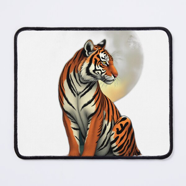 Item preview, Mystical Black Tiger with Golden Moon designed and sold by profustock.