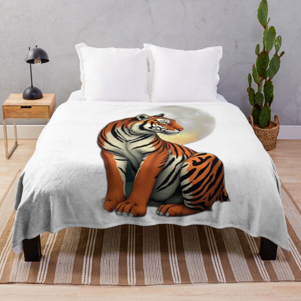 Item preview, Mystical Black Tiger with Golden Moon designed and sold by profustock.