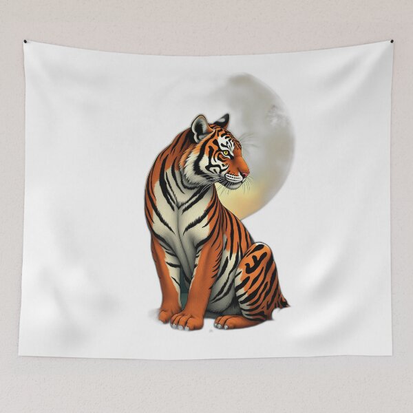 Item preview, Mystical Black Tiger with Golden Moon designed and sold by profustock.