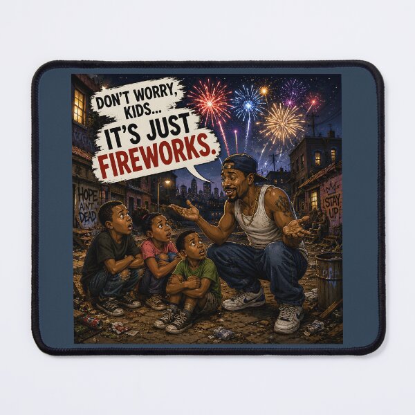 Item preview, It’s Just Fireworks – Funny Ghetto Neighbourhood Humor designed and sold by Hornace88studio.
