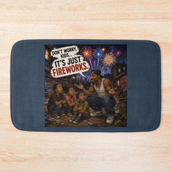Item preview, It’s Just Fireworks – Funny Ghetto Neighbourhood Humor designed and sold by Hornace88studio.