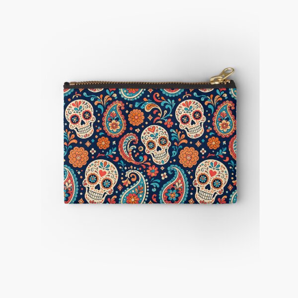 Item preview, Sugar Skull Paisley Pattern, Day of the Dead Floral Print Art designed and sold by TM DESIGNS AND MORE.