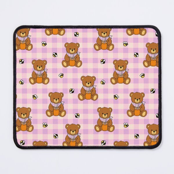 Item preview, Honey Bear Picnic Gingham Pattern Pink designed and sold by CI Creative Design LLC.