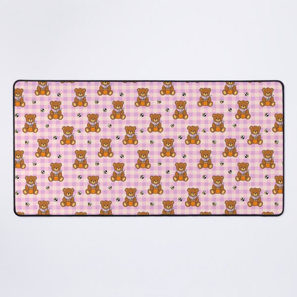 Item preview, Honey Bear Picnic Gingham Pattern Pink designed and sold by CI Creative Design LLC.
