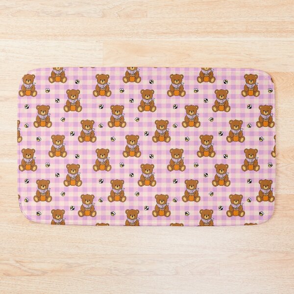 Item preview, Honey Bear Picnic Gingham Pattern Pink designed and sold by CI Creative Design LLC.